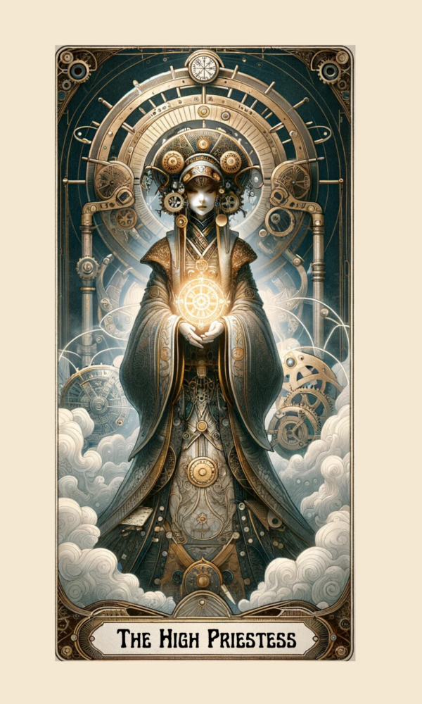 Tarot Card - Celestial Steampunk - The High Preistess